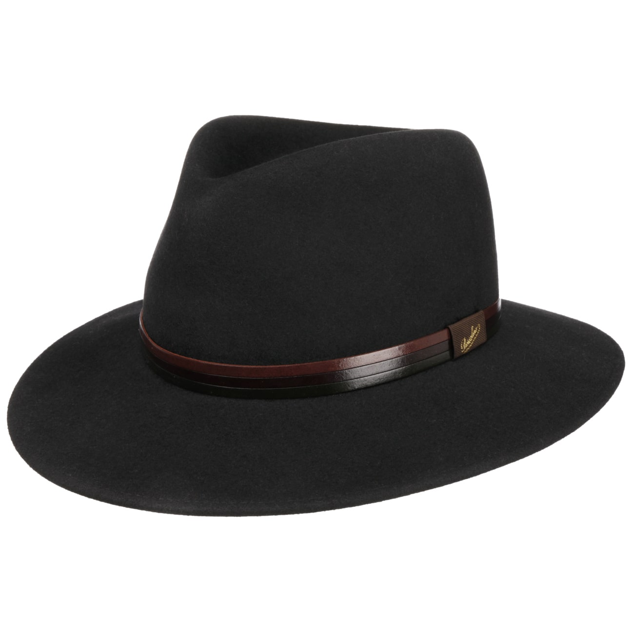 Borsalino Cagliero Felt Hat with Genuine Leather Band - Classic Fedora Style for Men & Women | Perfect for Outdoor Events, Weddings & Fashion Accessories