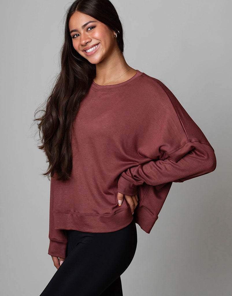 Cozy Weekend Pullover Sweater in Sienna Brown - Perfect for Casual Outings, Lounging & Fall Layering