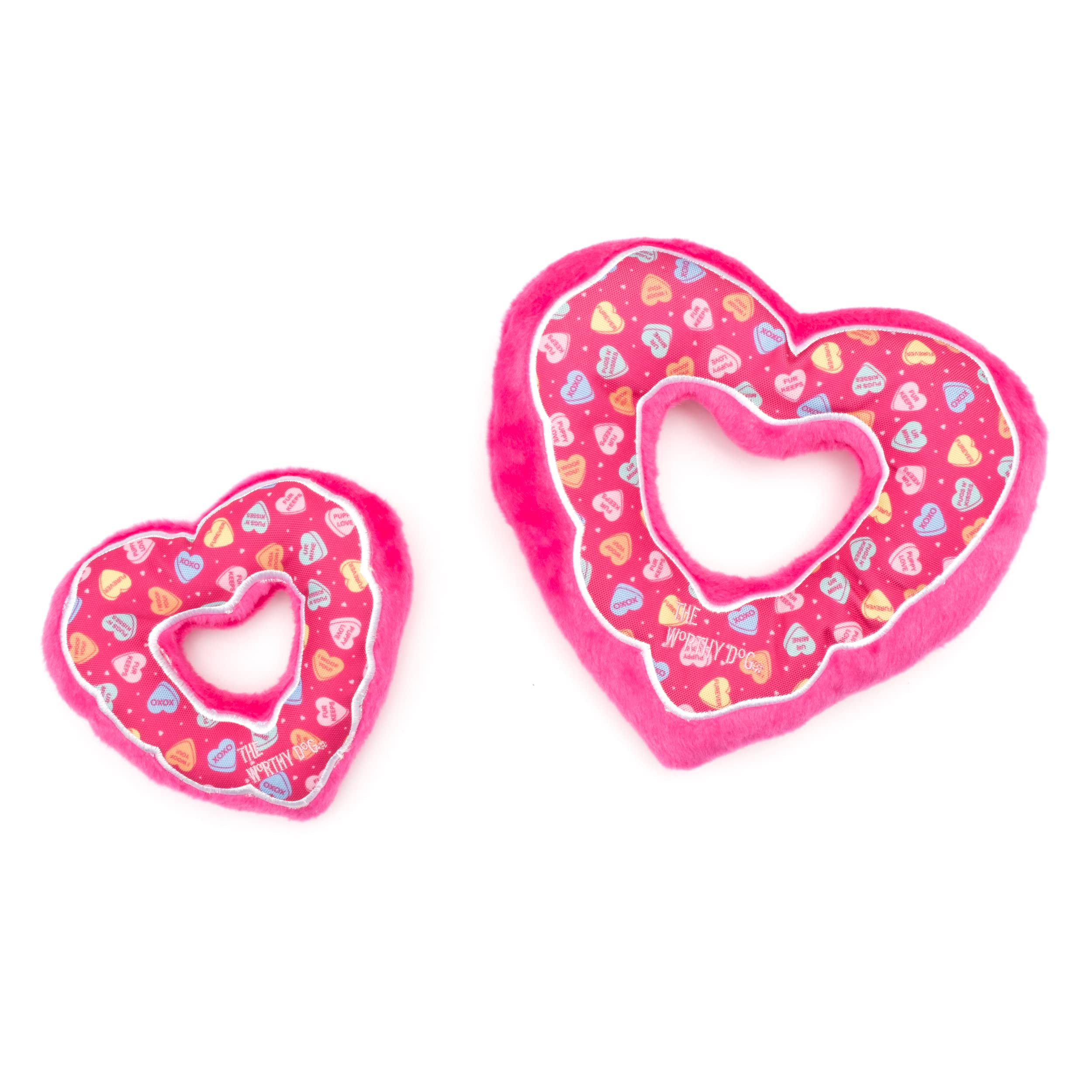 Durable Pink Heart Plush Dog Toy - Tough Chew-Proof Puppy Love Toy for Small & Medium Dogs - Perfect for Playtime, Training & Cuddles