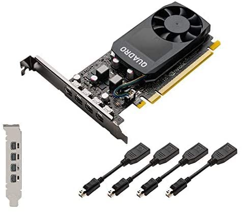 PNY Nvidia Quadro P620 2GB GDDR5 Professional Graphics Card - 4 Mini DisplayPorts, 512 CUDA Cores, 128-Bit, 1.39TFlops | Ideal for CAD, 3D Modeling, Video Editing & 5K Display Support | Renewed (Plain Box)