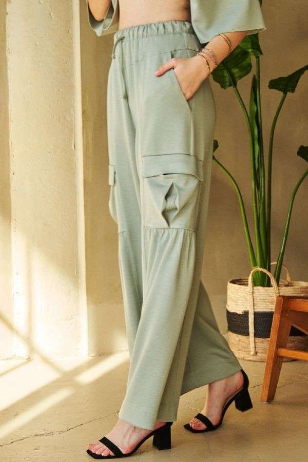 Beachy Women's Wide Leg Pants - Comfortable High Waisted Flowy Lounge Pants for Summer Vacation, Beach Outing & Casual Wear