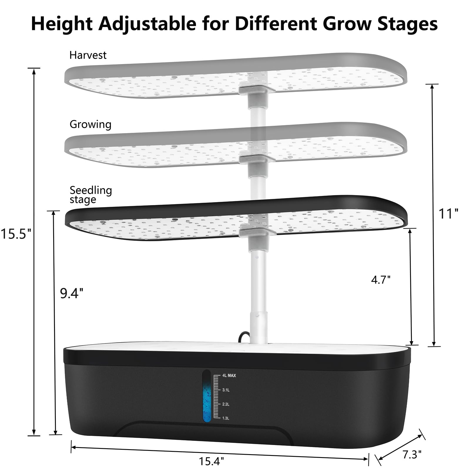 12-Pod Hydroponic Growing System with LED Grow Light & Auto Timer - Indoor Herb Garden Kit for Home Kitchen, Height Adjustable - Perfect for Fresh Basil, Mint, Rosemary & Organic Vegetables Year-Round (Ideal for Small Spaces, Apartments & Urban Gardening)
