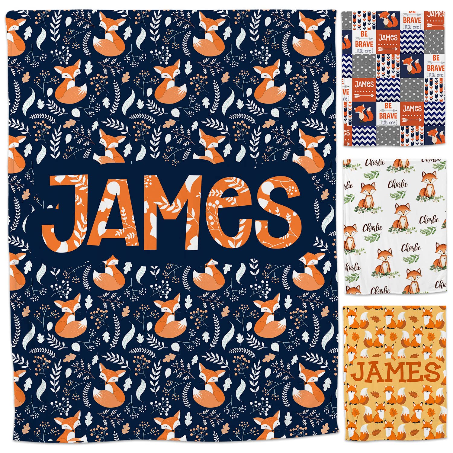 **Personalized Baby Blanket for Boys - Custom Fox Design, Super Soft Fleece, 30