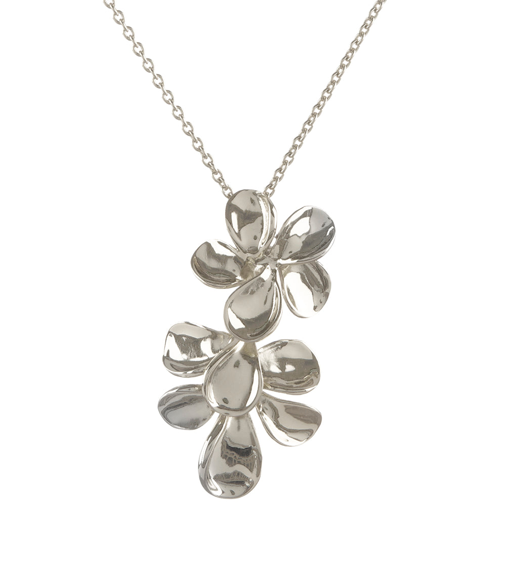 Floating Petals Pendant Necklace 52712 - Elegant Floral Jewelry for Women, Perfect for Weddings, Anniversaries & Special Occasions