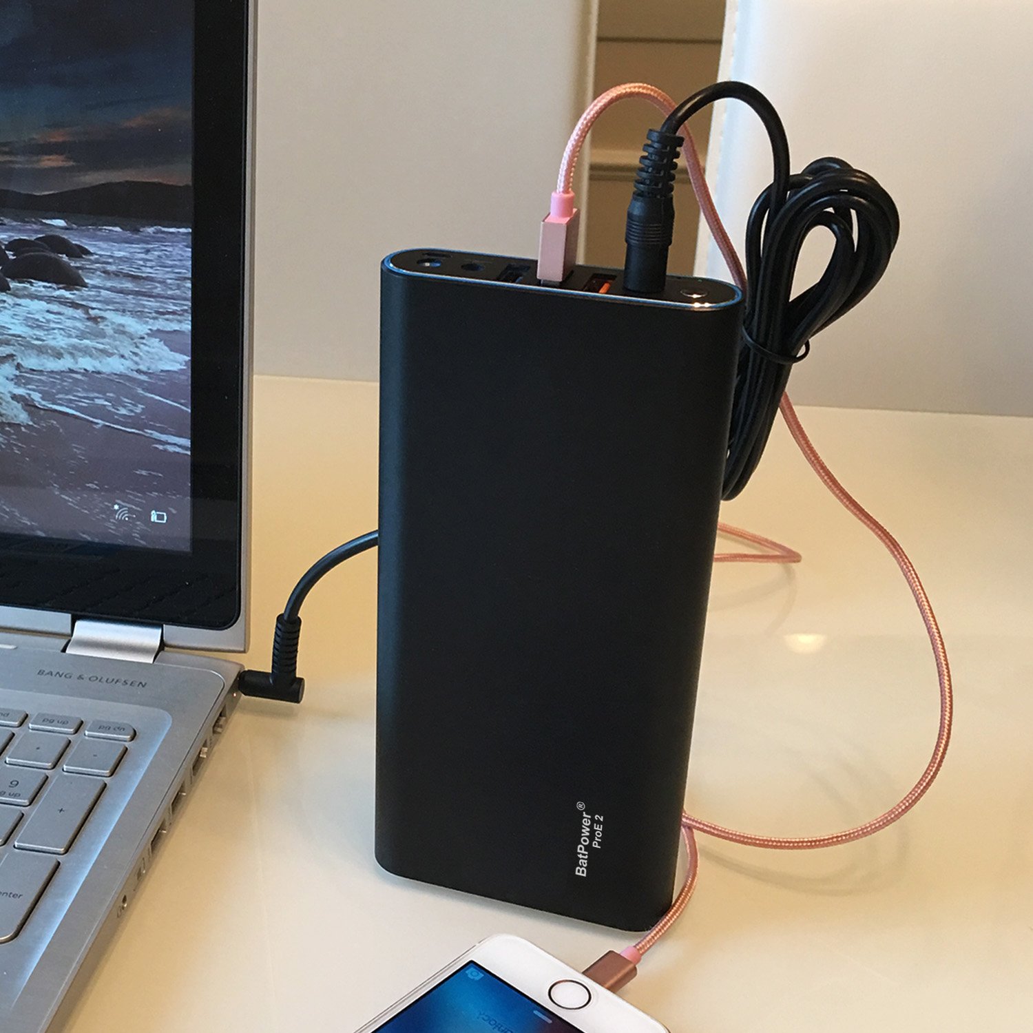 BatPower EX15H 210Wh Portable Laptop Charger - External Battery Power Bank for HP Pavilion, Envy, Spectre, EliteBook & Chromebook | Fast USB QC Charging for Tablets & Smartphones | Perfect for Travel, Work & Emergency Power Backup
