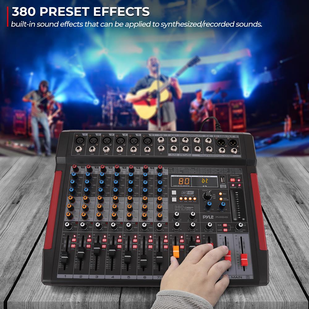 Professional 8 Channel Audio Mixer - Studio & Live Sound Control for DJs, Musicians & Podcasters - Perfect for Home Recording, Live Performances & Streaming