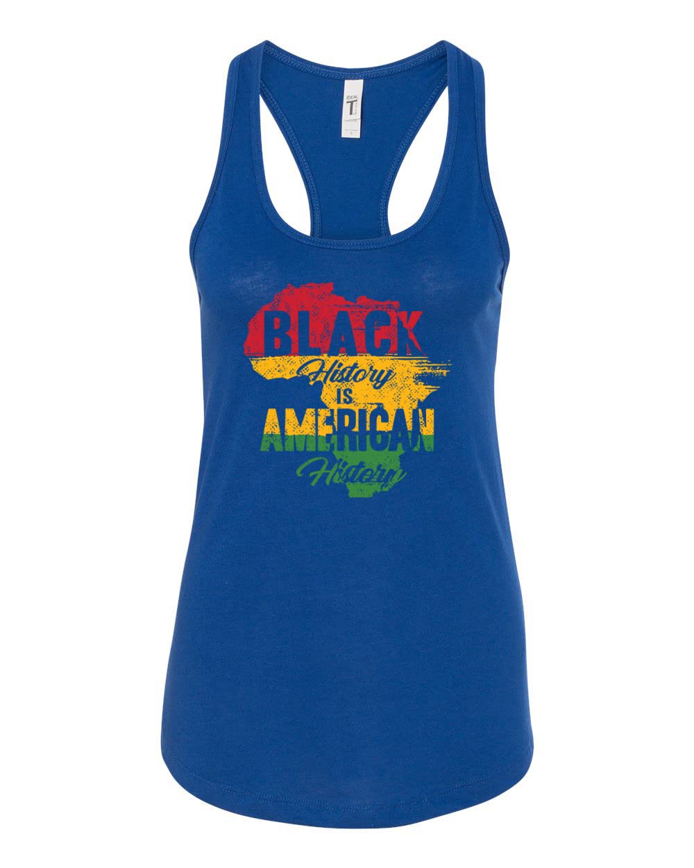 Black History is American History Black Pride Ladies Racerback Tank Top - Women's Fashion for Black Pride Events, Cultural Celebrations & Everyday Wear