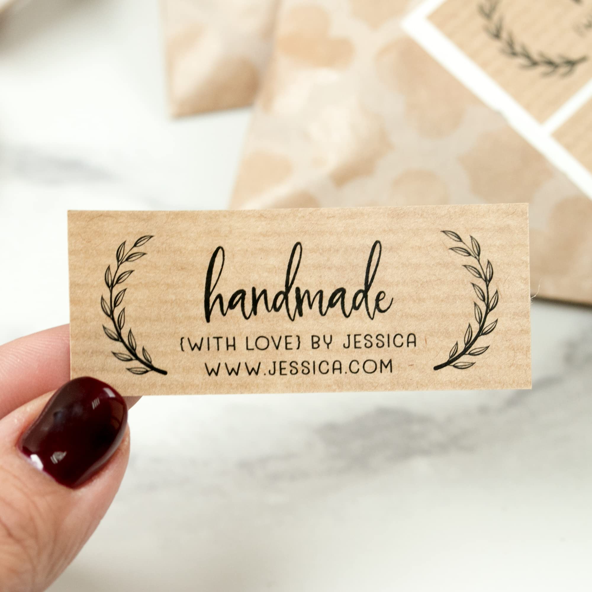 Handmade Kraft Stickers for Small Business Packaging & Labeling