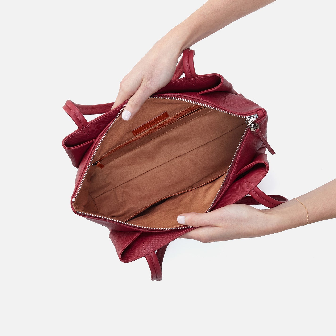 Premium Soft Saffiano Leather Medium Tote Bag in Cranberry - Stylish Work Bag, Travel Tote & Everyday Purse for Women