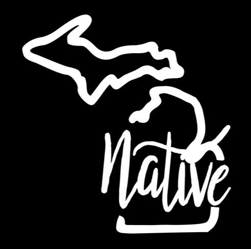 Premium Michigan Native Vinyl Decal - White - 4.3