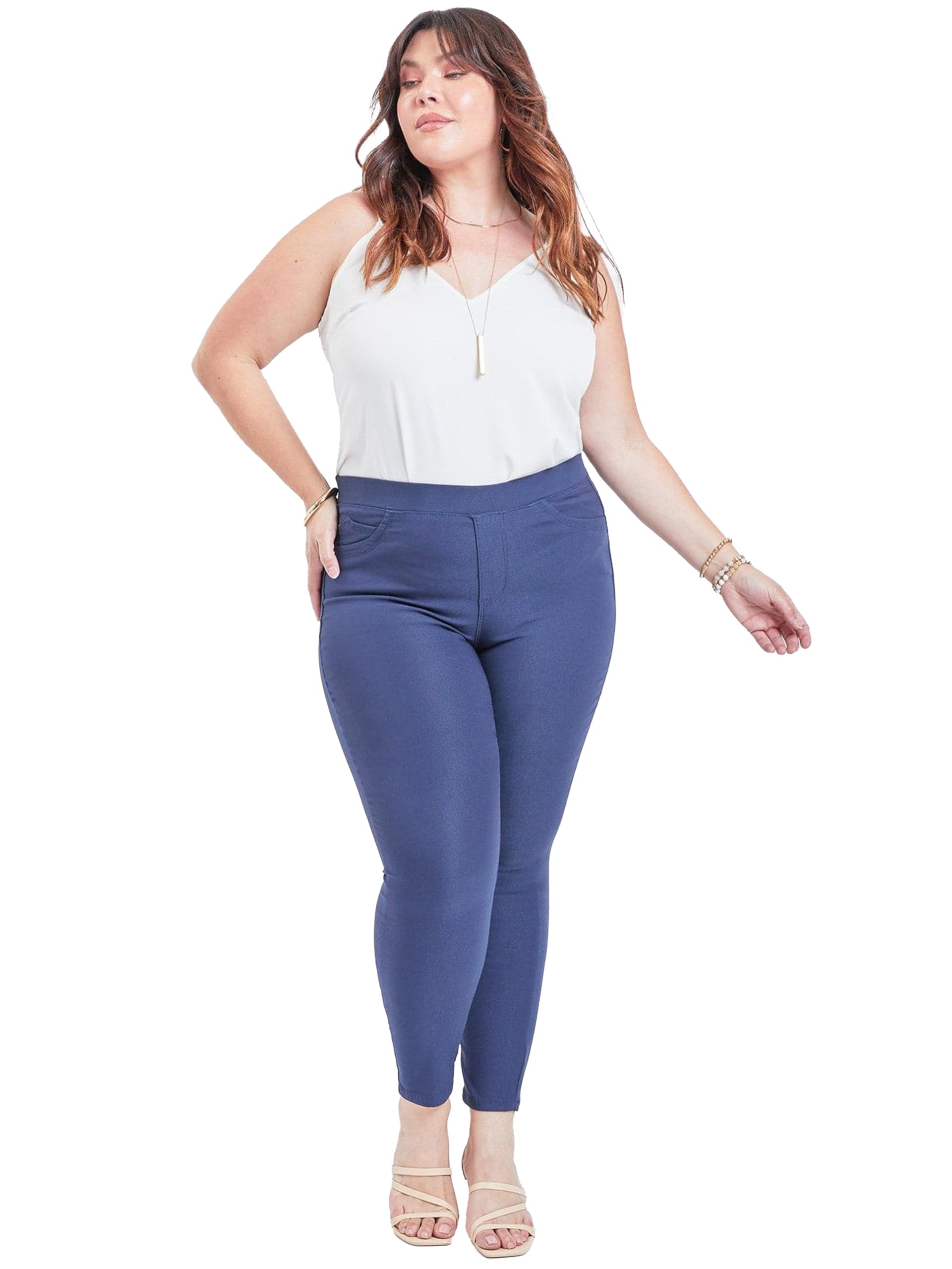 YMI Jeans Women's Plus Size Wannabettabutt Mid-Rise Jegging - Stretchy Comfort Denim Pants for Curvy Figures | Perfect for Casual Wear, Work & Date Nights