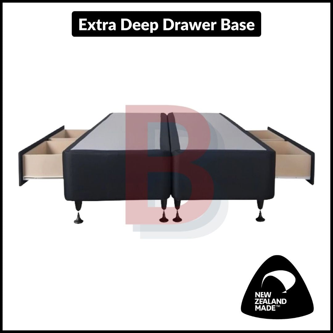 King Size Deep Drawer Bed Base - NZ Made | Sturdy Storage Bed Frame for Master Bedroom & Guest Room Organization