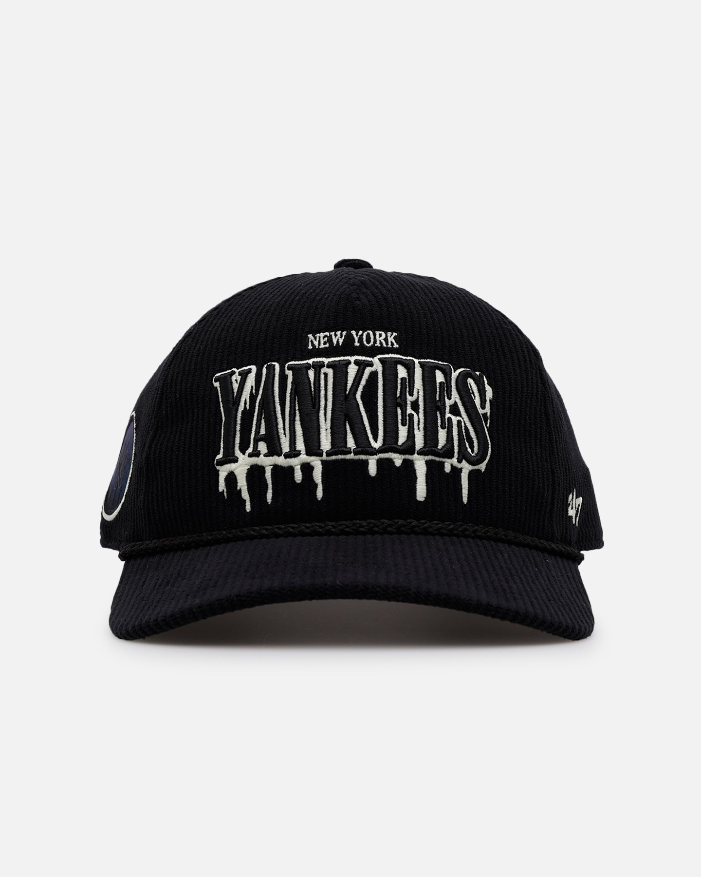 New York Yankees 'Slasher' 47 Hitch Corduroy Snapback Hat - Black Adjustable Baseball Cap for Men & Women - Perfect for Sports Fans, Streetwear & Casual Outfits