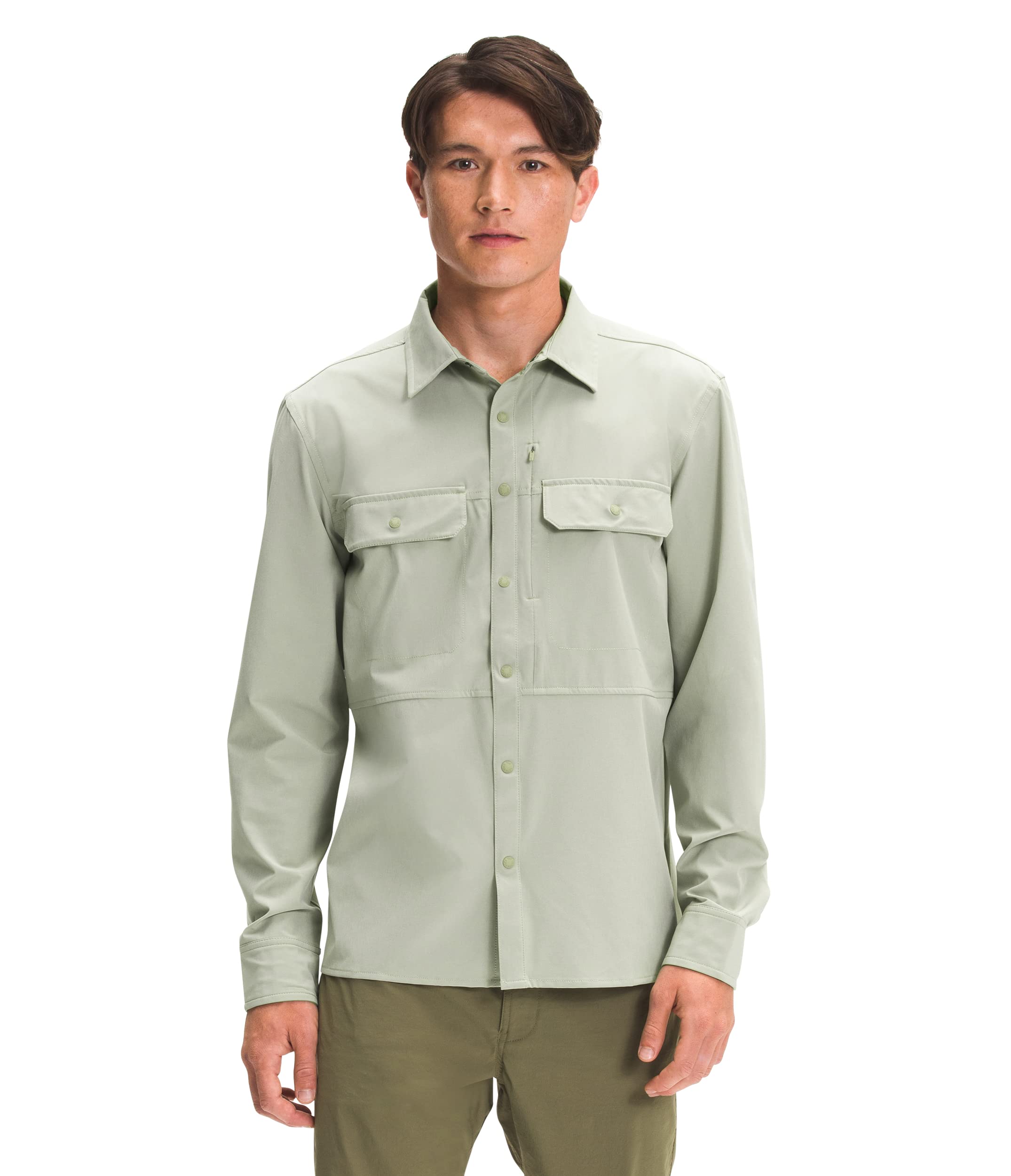 The North Face Men's Sniktau UPF 50+ Sun Protection Long Sleeve Shirt - Lightweight Hiking & Outdoor Shirt in Tea Green, Size Small - Perfect for Camping, Fishing & Summer Adventures