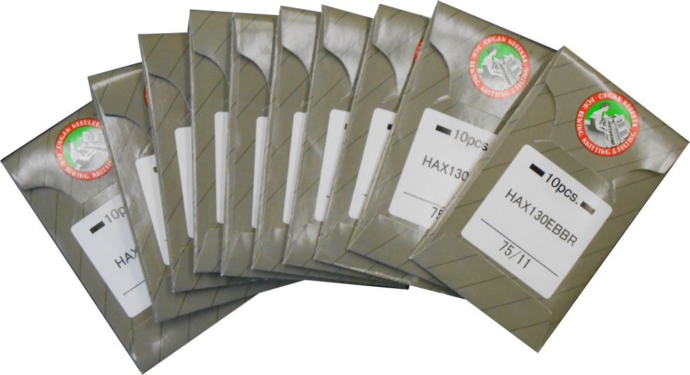 Organ HAx130EBBR Embroidery Machine Needles Size 11/75 (100 Pack) - Premium Quality Needles for Brother, Singer & Janome Machines - Perfect for Quilting, Sewing & Embroidery Projects