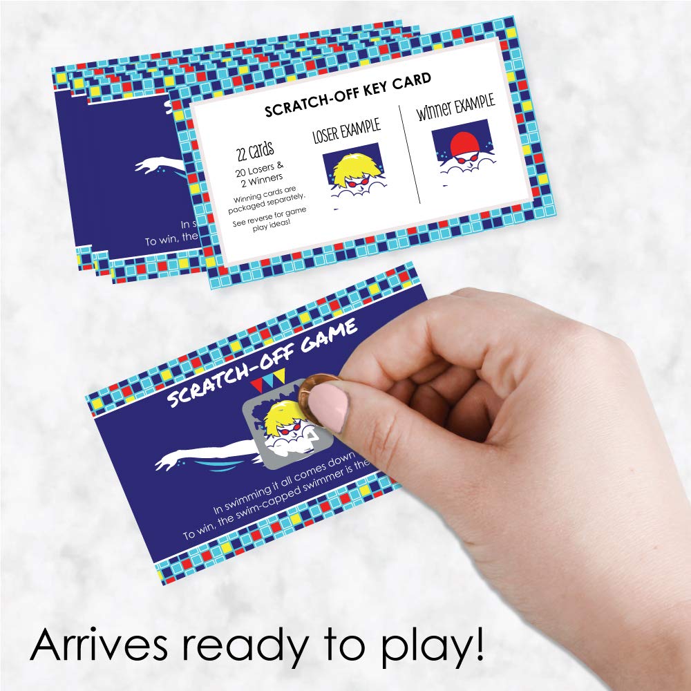 Big Dot of Happiness Making Waves Swim Team Scratch Off Cards - 22 Count for Swimming Party, Birthday Party Games & Team Celebrations | Fun Pool Party Activity & Sports Team Awards