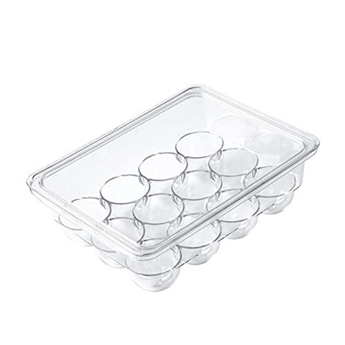 BenRan Egg Storage Container for Refrigerator - 12 Egg Capacity, BPA-Free Plastic, Space Saving Egg Holder for Kitchen Organization | Perfect for Breakfast Meal Prep & Refrigerator Storage
