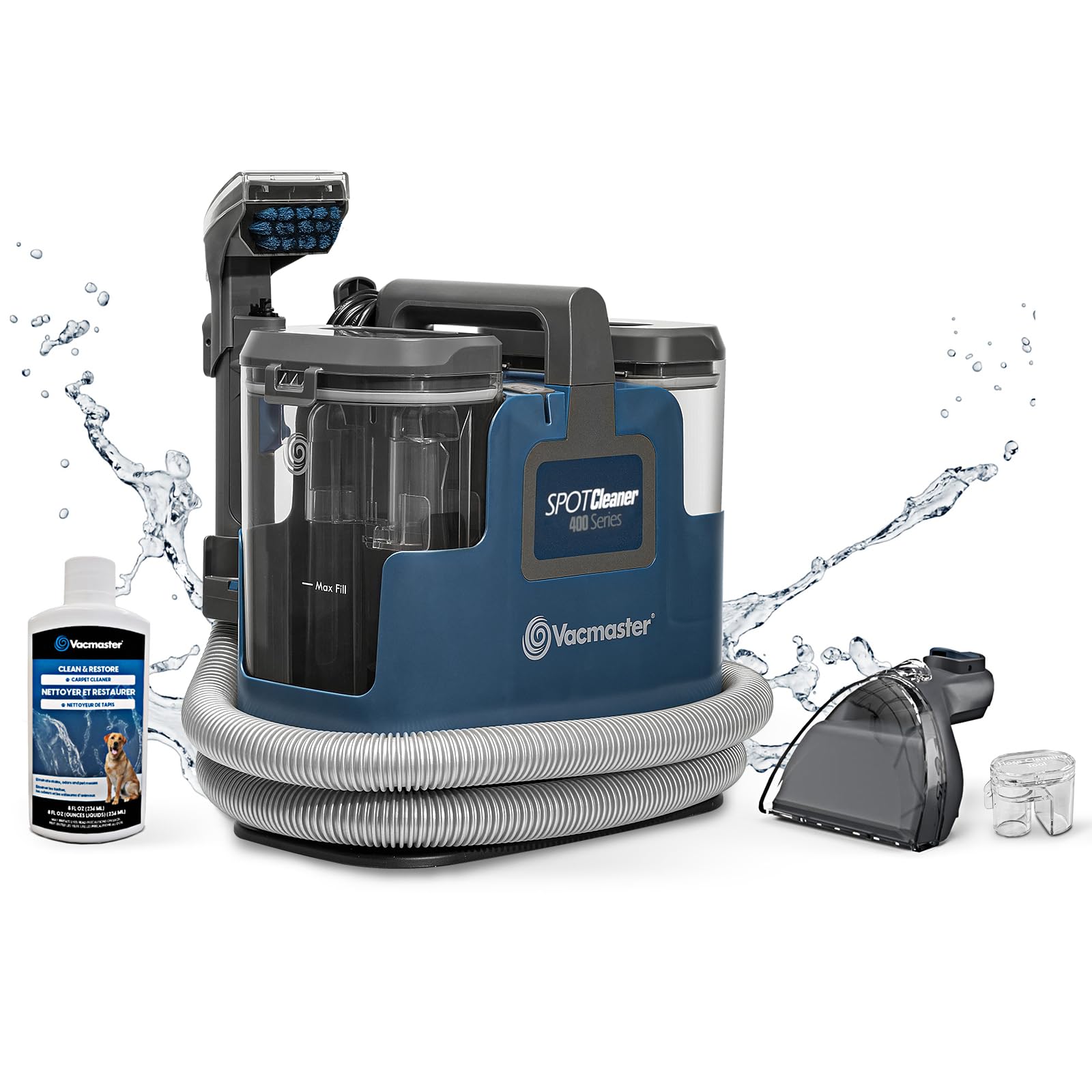 Vacmaster SCB301 400 Series Portable Carpet & Upholstery Spot Cleaner - 15Kpa Powerful Suction with Multi-Purpose Attachments for Pet Hair, Stains on Rugs & Sofas - Perfect for Home Cleaning, Pet Owners & Quick Spill Removal