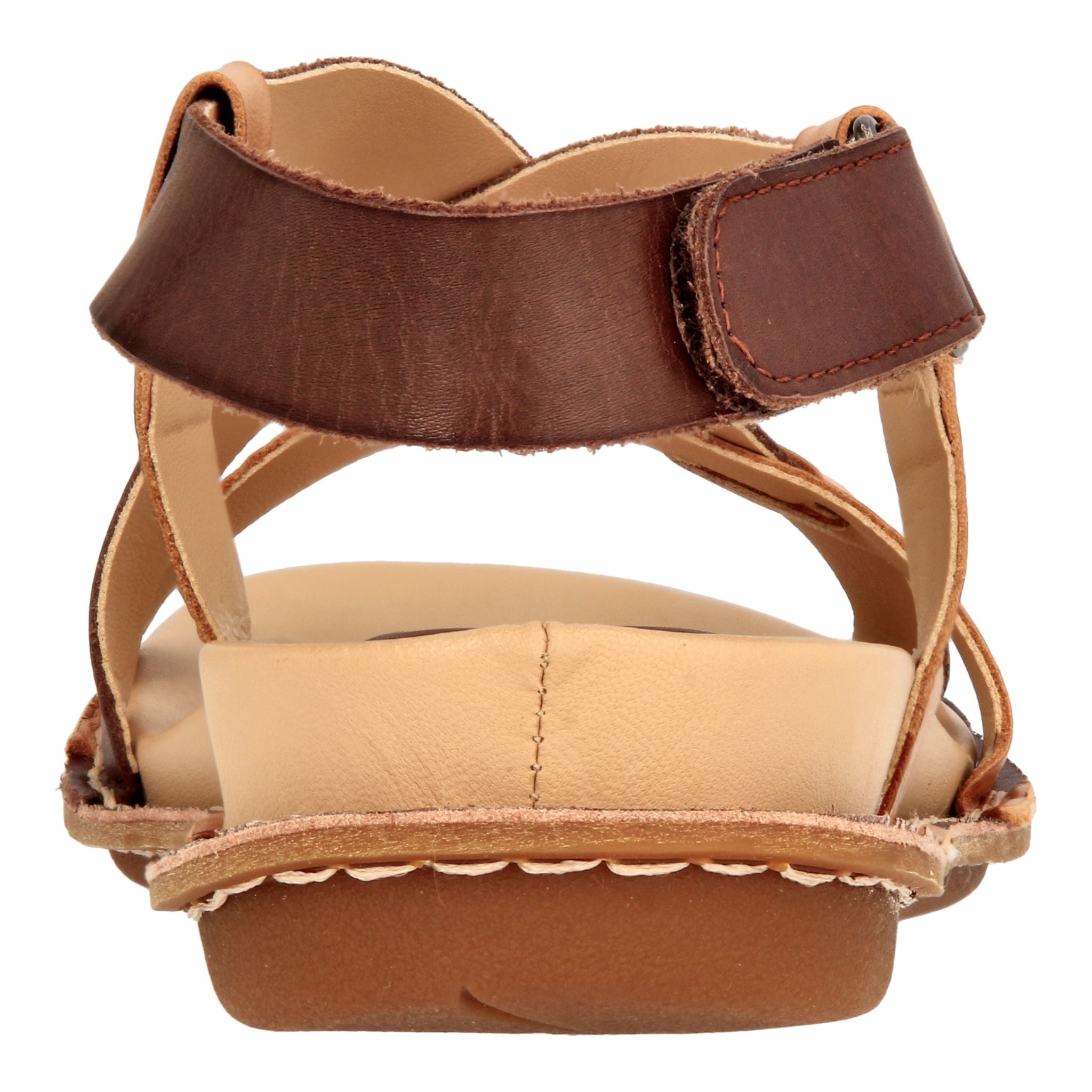 Barani Brown Multi Leather Sandals for Women - Cross Strap Comfortable Summer Sandals - Perfect for Beach, Vacation and Casual Outings