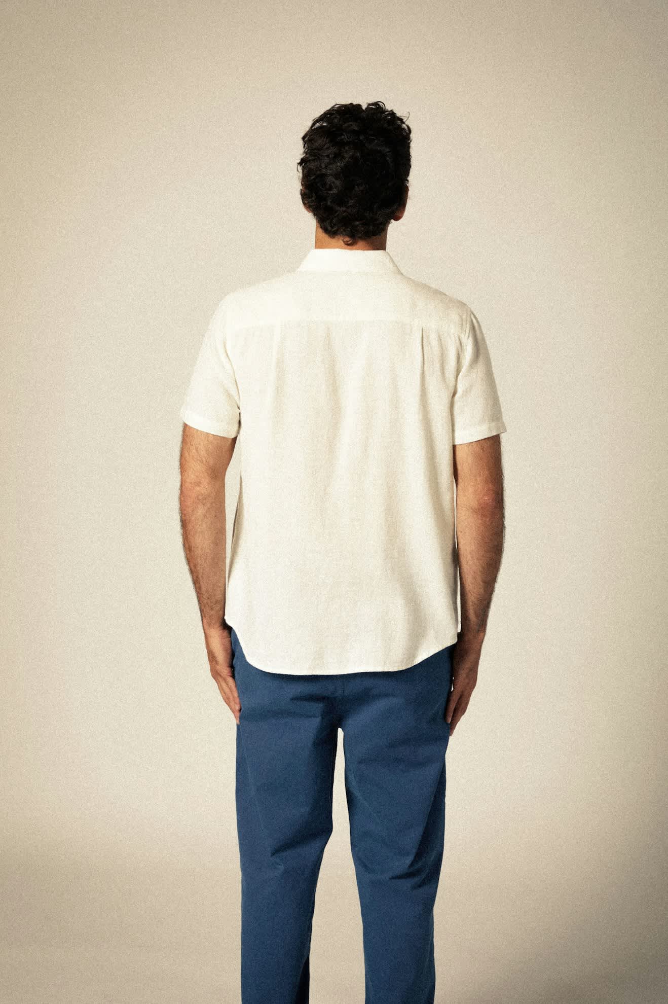 Organic Cotton Linen Blend Short Sleeve Shirt for Men - Breathable Summer Casual Top in Egret White | Perfect for Beach Outings, Vacation Wear & Everyday Comfort