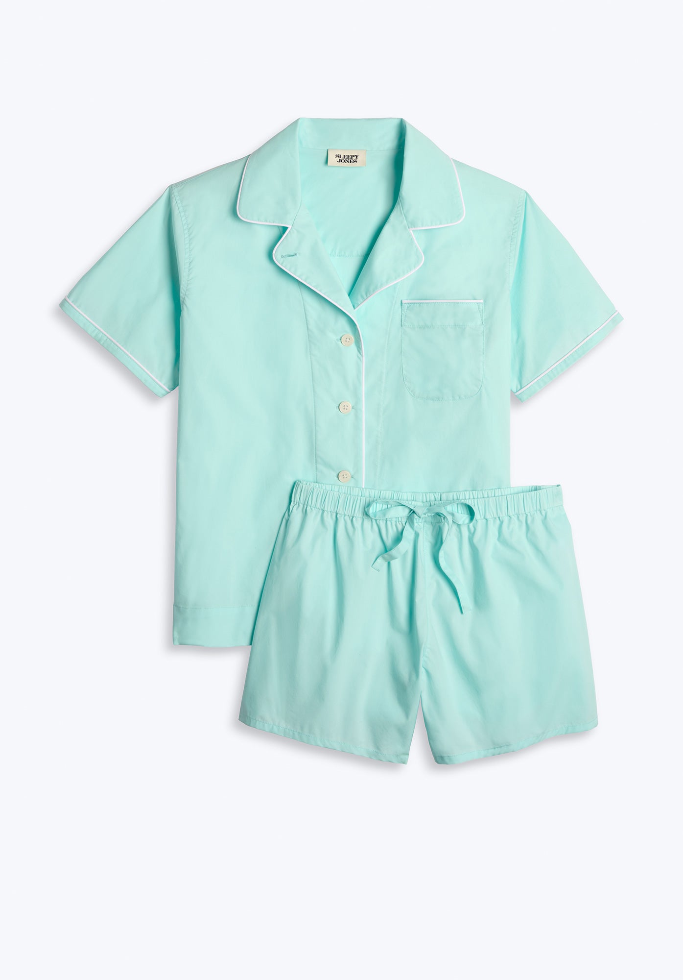 Corita Women's Pajama Set - Soft Cotton Sleepwear in Bonaire Blue - Comfortable Lounge Pajamas for Relaxing at Home or Traveling