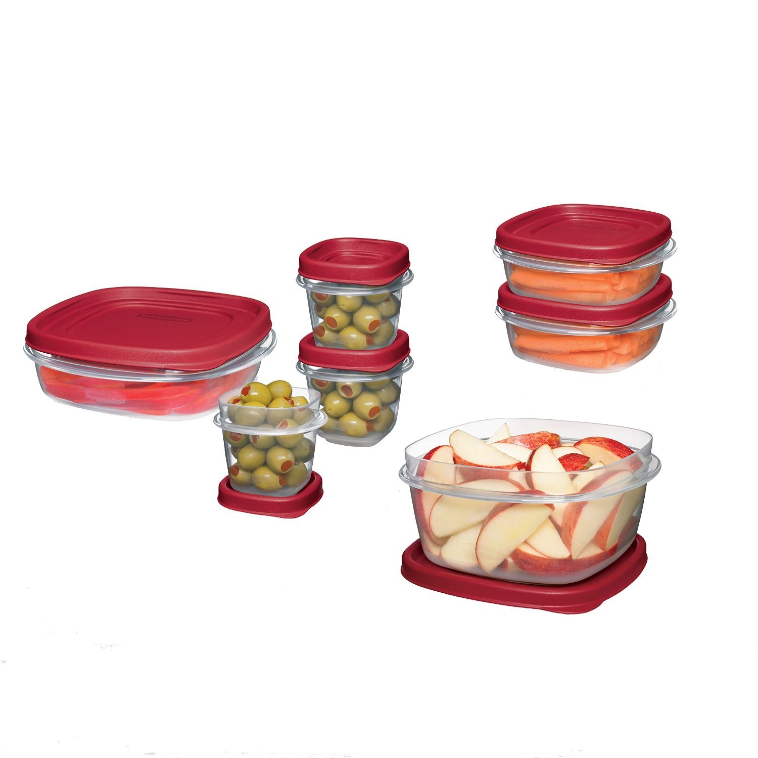 Rubbermaid Easy Find Lids Food Storage Containers Set - 18-Piece Airtight BPA-Free Kitchen Organization (Racer Red) for Meal Prep, Leftovers & Pantry Storage