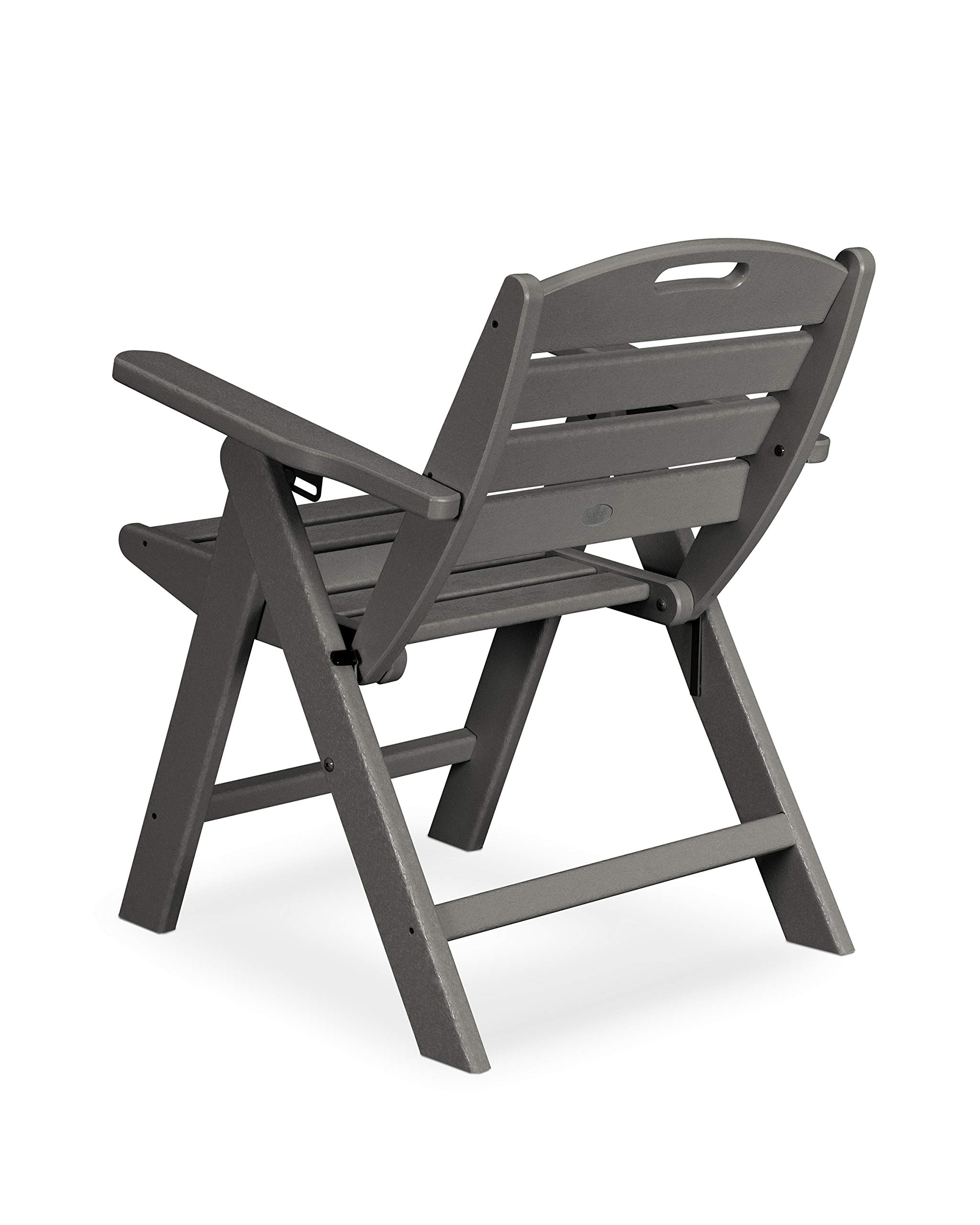 Polywood Recycled Plastic Nautical Lowback Outdoor Chair - Eco-Friendly Green Patio Furniture for Poolside, Beach House & Garden Relaxation