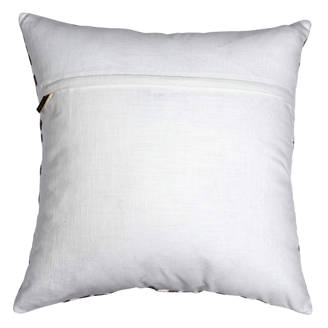 Decozen Embroidered Zipper Pillow Covers Set of 4 - 20x20 Inch Beige Brown Decorative Cushion Cases for Sofa, Couch, Bed & Home Decor | Perfect for Living Room, Bedroom & Office Styling