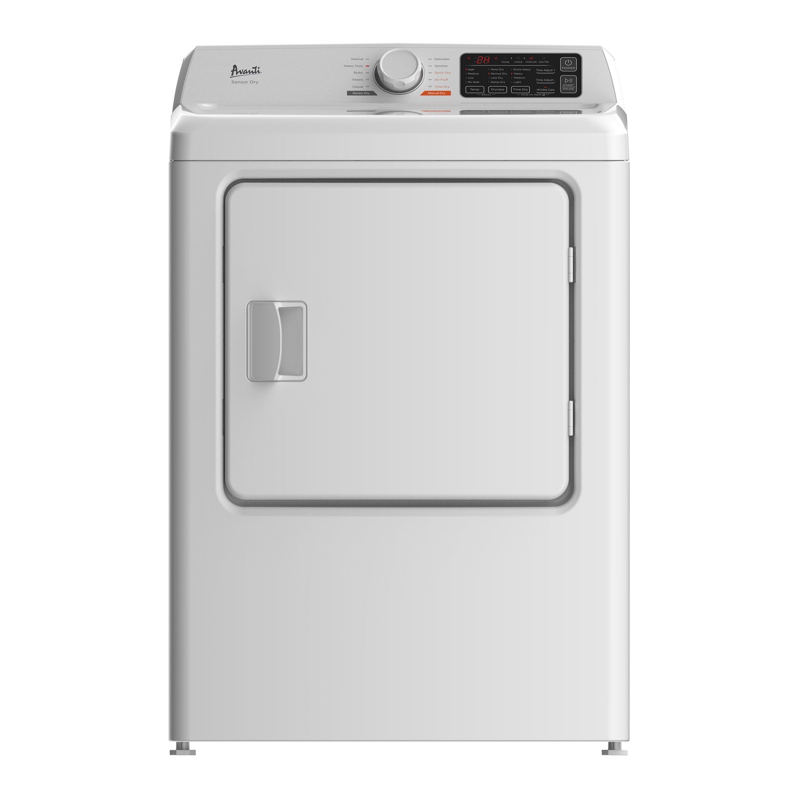 Avanti SGD67D0WG 6.7 Cu. Ft. Front Load Natural Gas Dryer - Energy Efficient Laundry Appliance for Home & Commercial Use | Perfect for Apartments, Laundromats & Large Families
