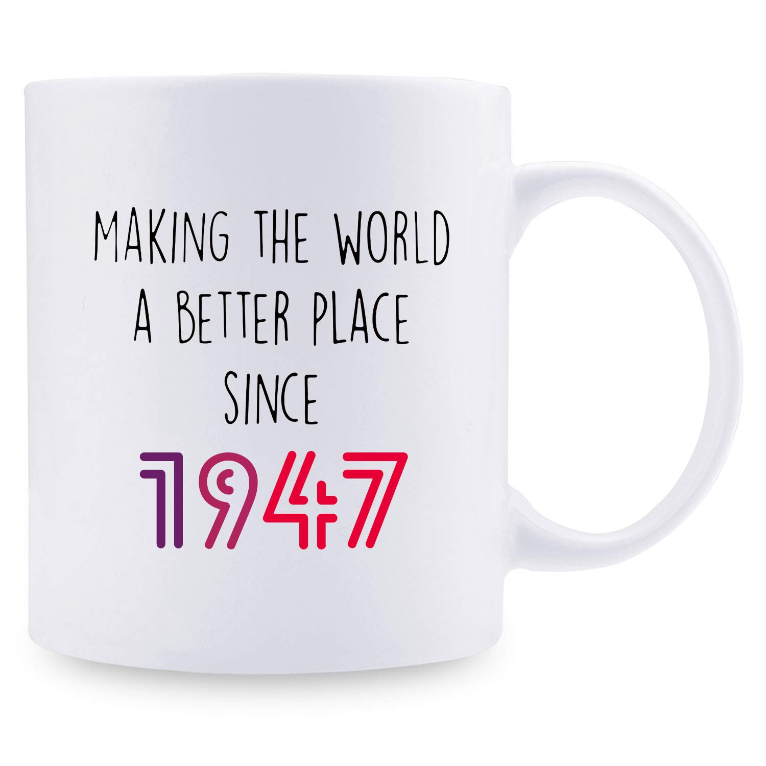 72nd Birthday Gifts for Men 1947 - Funny 11oz Coffee Mug for Dad, Husband, Friend, Brother, Him, Colleague | Perfect 72 Years Old Birthday Present for Coffee Lovers | Great for Office Use, Home Decor & Retirement Celebrations