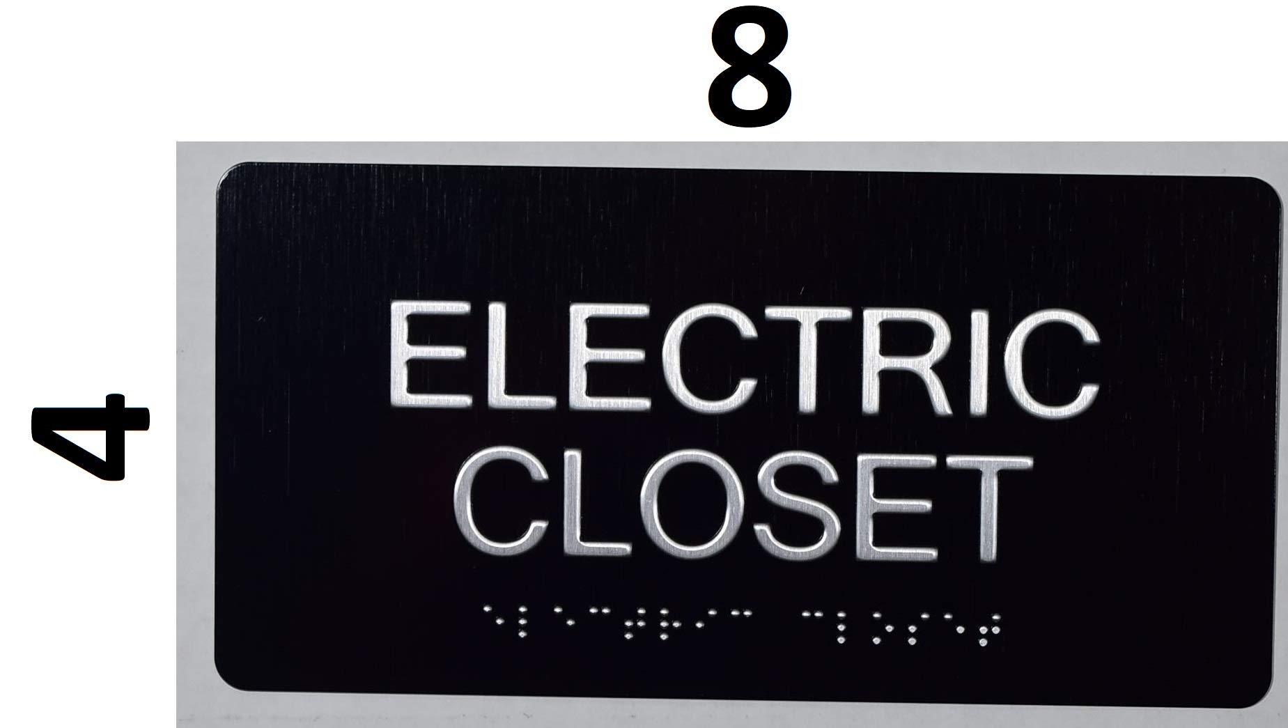 Premium Electric Closet Sign - Aluminum Brushed Silver 4x8 Inch - Modern Home & Office Door Sign - Perfect for Bedrooms, Bathrooms, and Storage Rooms