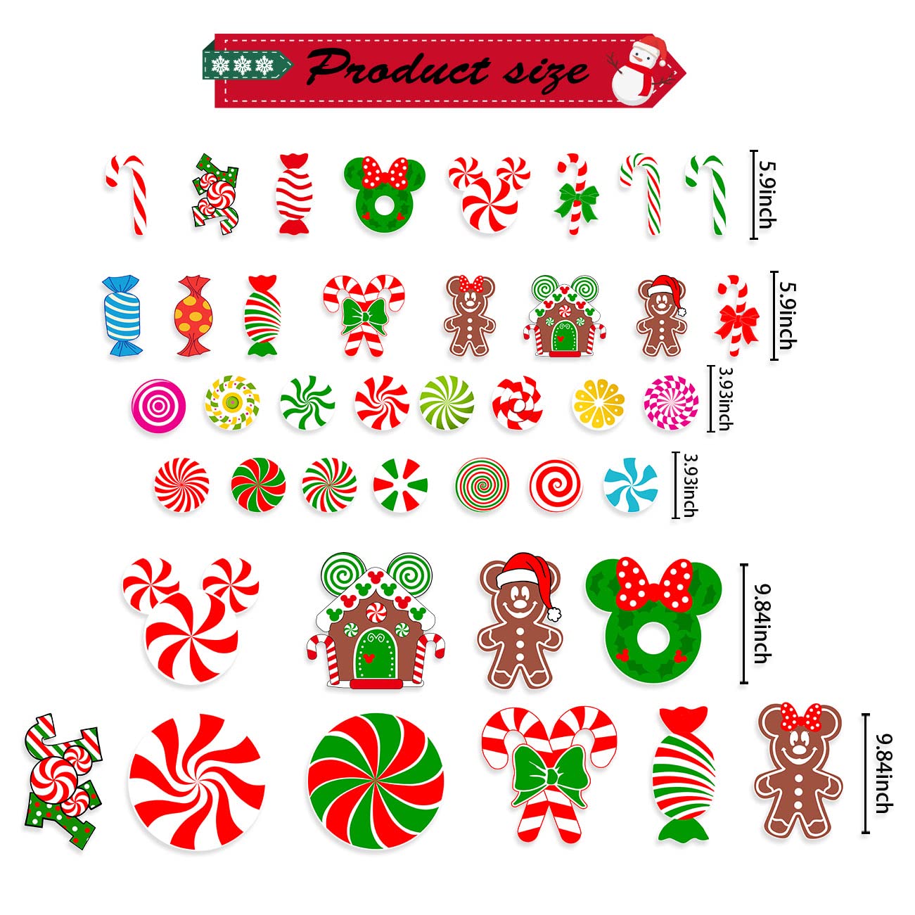 41Pcs Christmas Wall Decals & Floor Stickers - Peppermint Candy Decor for Holiday Home, Party, Candyland Theme | Perfect for Walls, Floors, Windows, Gifts & Festive Decorations