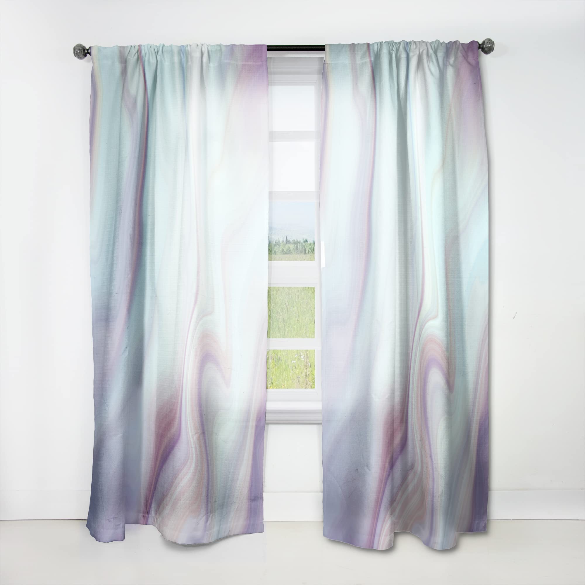 DesignQ Thermal Insulated Curtains - Marbled Liquid Agate Pattern, Single Panel 52x120 Inches - Blackout Drapes for Bedroom & Living Room (Home Decor, Noise Reduction, Energy Saving)