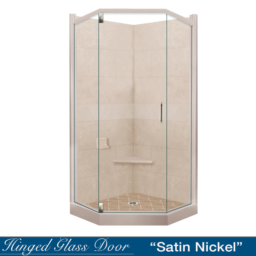 Premium Diamond Solid Brown Sugar Neo Shower Enclosure Kit - Tempered Glass Bathroom Stall with Easy Installation - Perfect for Modern Homes & Spa-Like Bathrooms