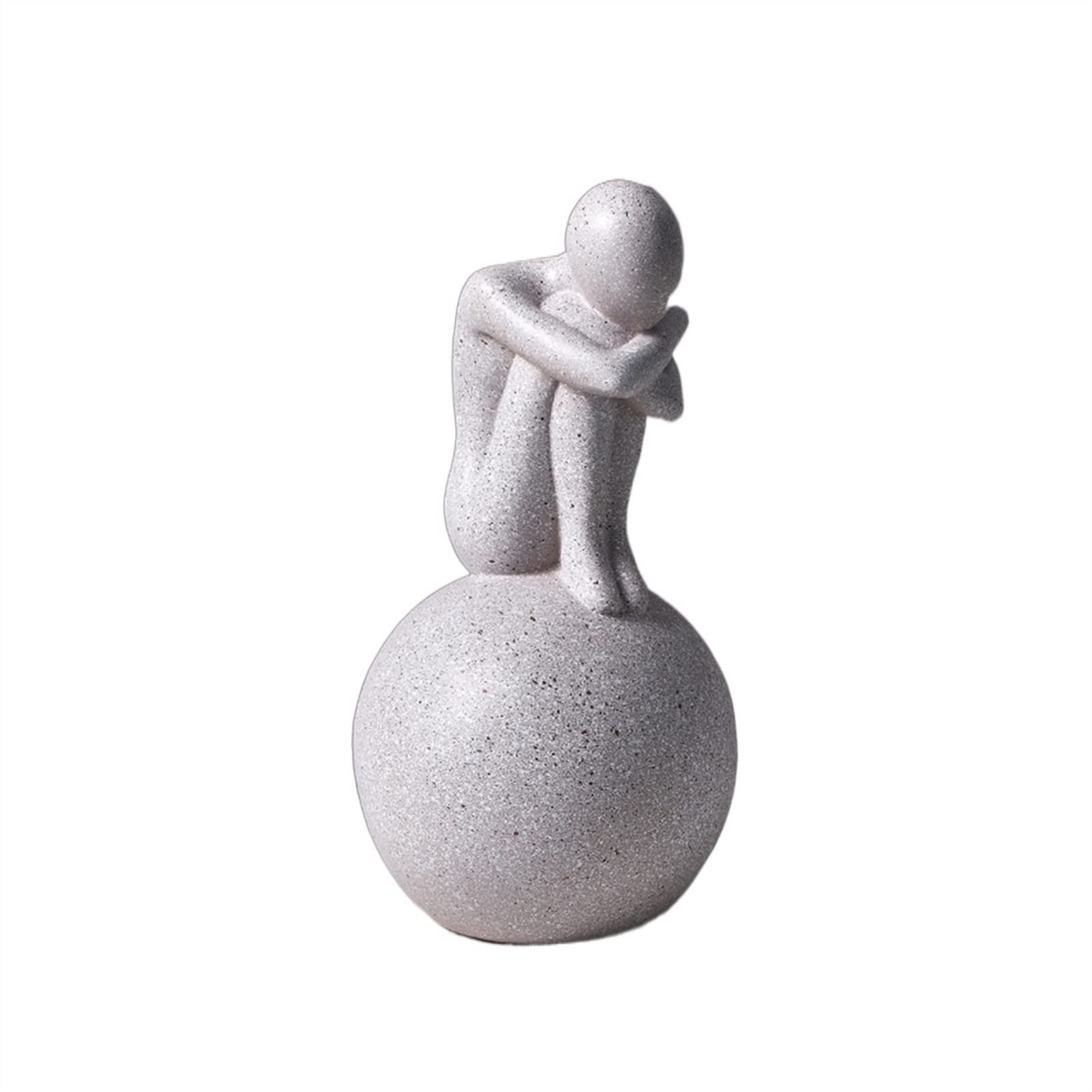 Abstract Thinker Sculpture - Modern Resin Statue for Home & Garden Decor, Deep Blue Art Figure - Perfect for Living Room, Office, or Christmas Gift