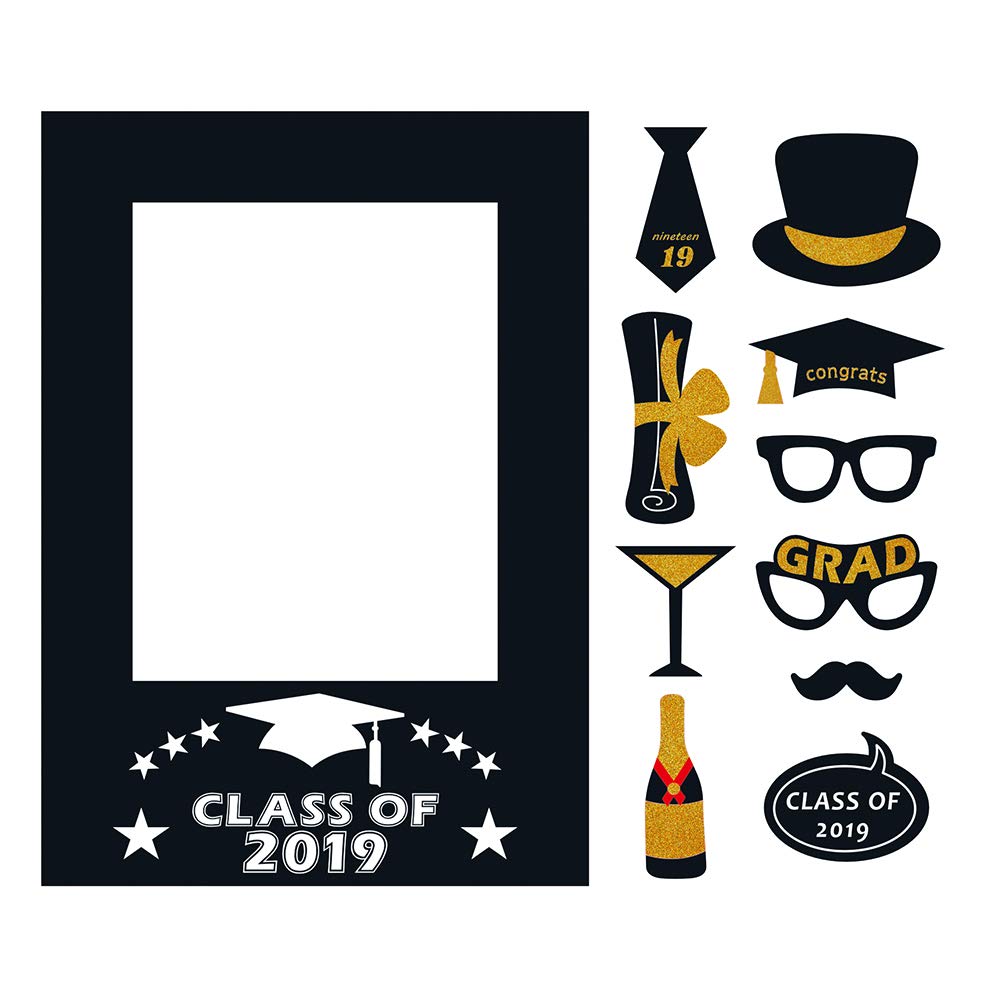 VALICLUD 11 Pcs Graduation Party Decorations - Class of 2024 Photo Frame Props, DIY Graduation Party Supplies for High School & College Graduation Ceremony - Perfect for Graduation Photos, Party Decor & Social Media Posts