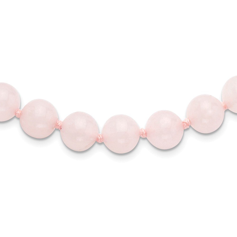 10-10.5mm Smooth Beaded Rose Quartz Necklace for Women - Healing Crystal Jewelry, Gift for Mom, Wife, Girlfriend - Perfect for Meditation, Yoga & Spiritual Wellness