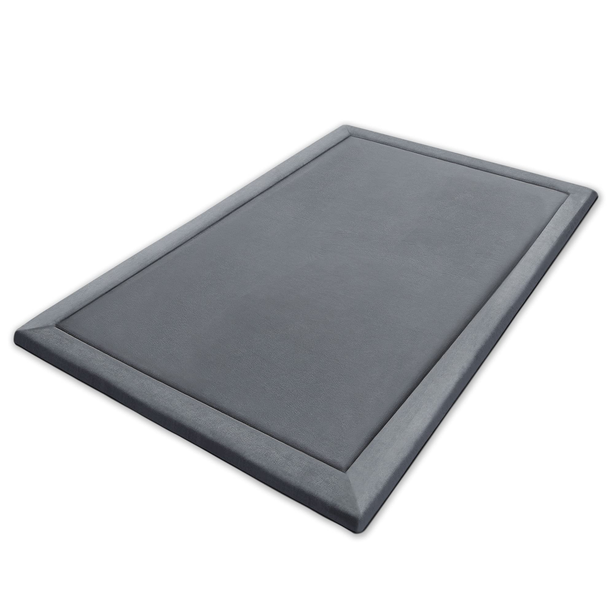 Premium MICRODRY Memory Foam Area Rug - Ultra Soft Microfiber Carpet with Built-in Non-Slip Pad, Fade & Stain Resistant - Perfect for Living Room, Bedroom, Kids Room (3'x5', Dark Grey) - Cozy Home Decor & Floor Protection