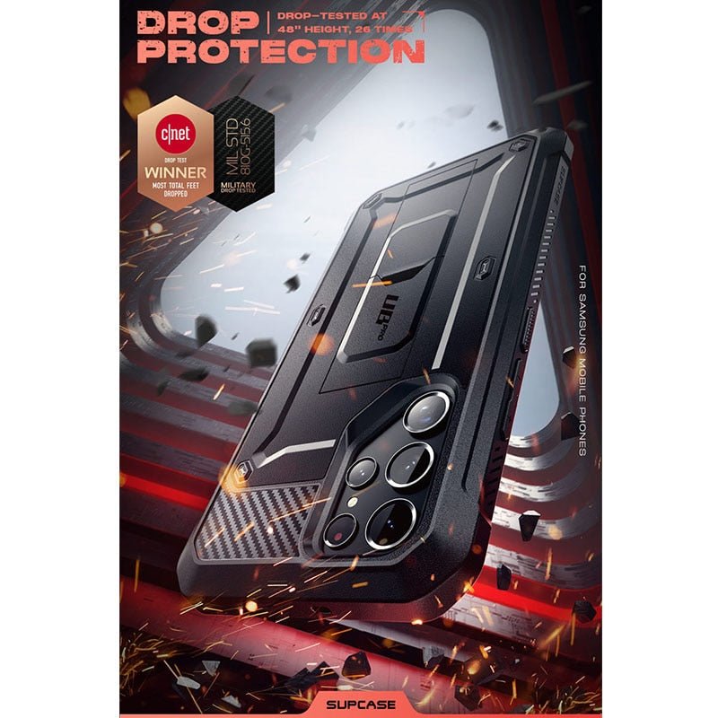 Samsung Galaxy S22 Ultra Case with Kickstand & Holster - Shockproof Protective Cover for Work, Travel & Outdoor Activities