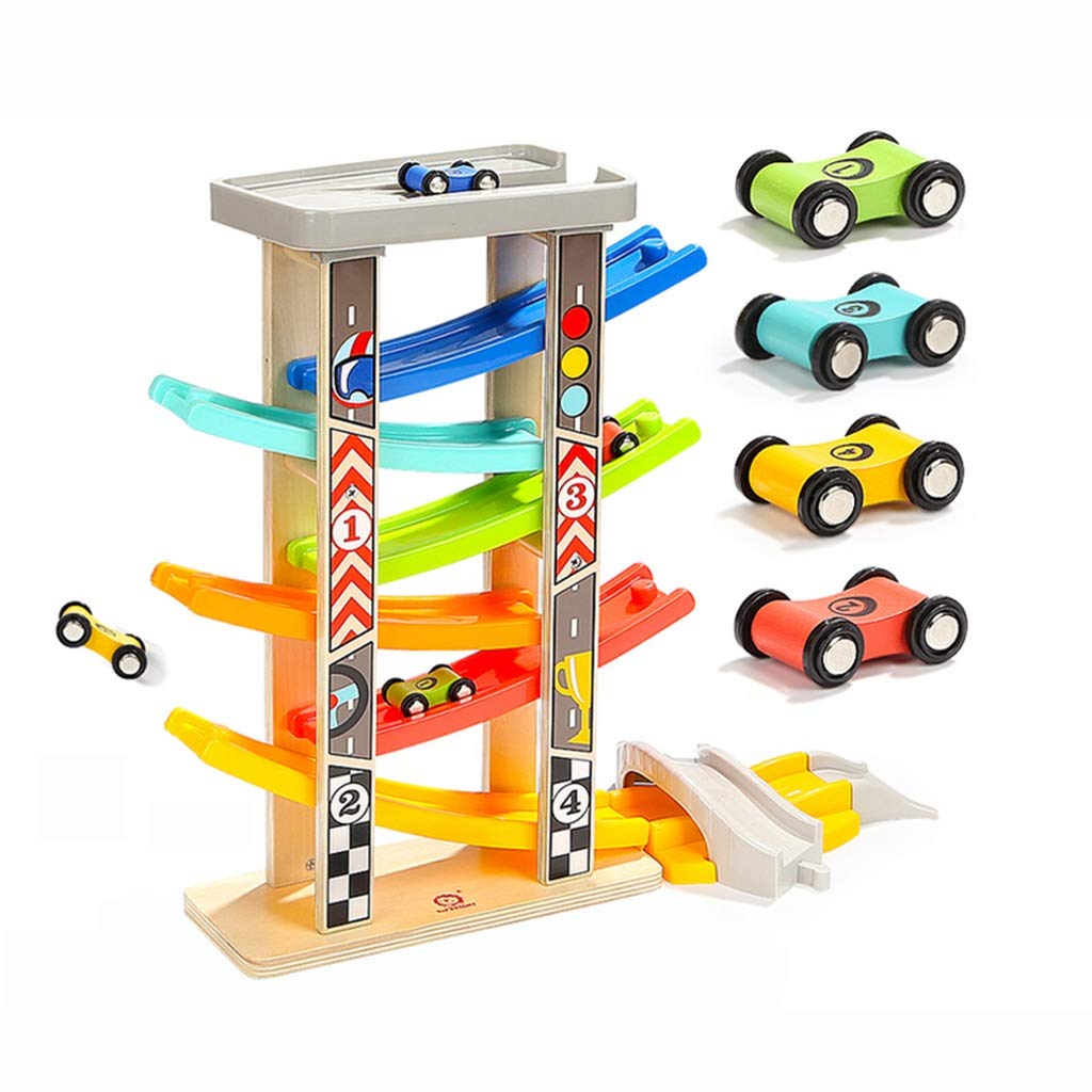 ZKW-Track Competition Racing Car Ramp Set - 6 Tracks & 6 Cars with 3-Story Garage - Early Education STEM Toy for Boys & Girls - Perfect Birthday Gift for Kids - Great for Indoor Racing, Birthday Parties & Family Game Nights