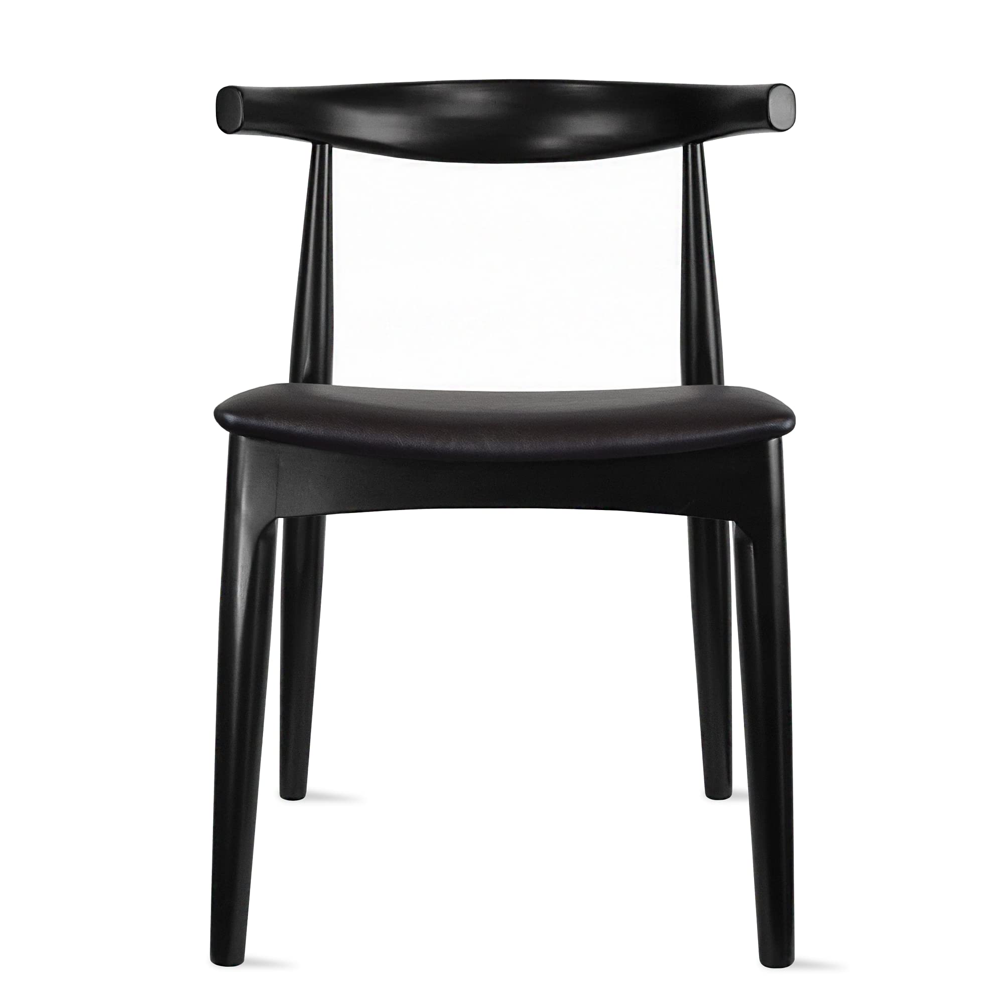 2xhome Contemporary Farmhouse Solid Wood Dining Chairs with Cushion Seat - Side Chairs for Kitchen, Living Room, Bedroom, Office - Black, Unassembled (Set of 1) - Perfect for Farmhouse Decor, Dining Sets & Home Office Furniture