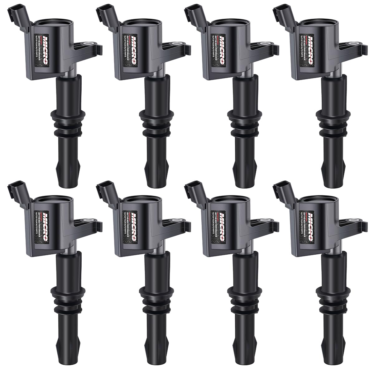 8-Piece Straight Boot Ignition Coil Pack Set - Compatible with Ford F-150, Expedition, Explorer, Lincoln, Mustang, Super Duty (4.6L 5.4L 6.8L) - Replaces DG511 C1541 FD508 - Perfect for Engine Performance & Smooth Acceleration