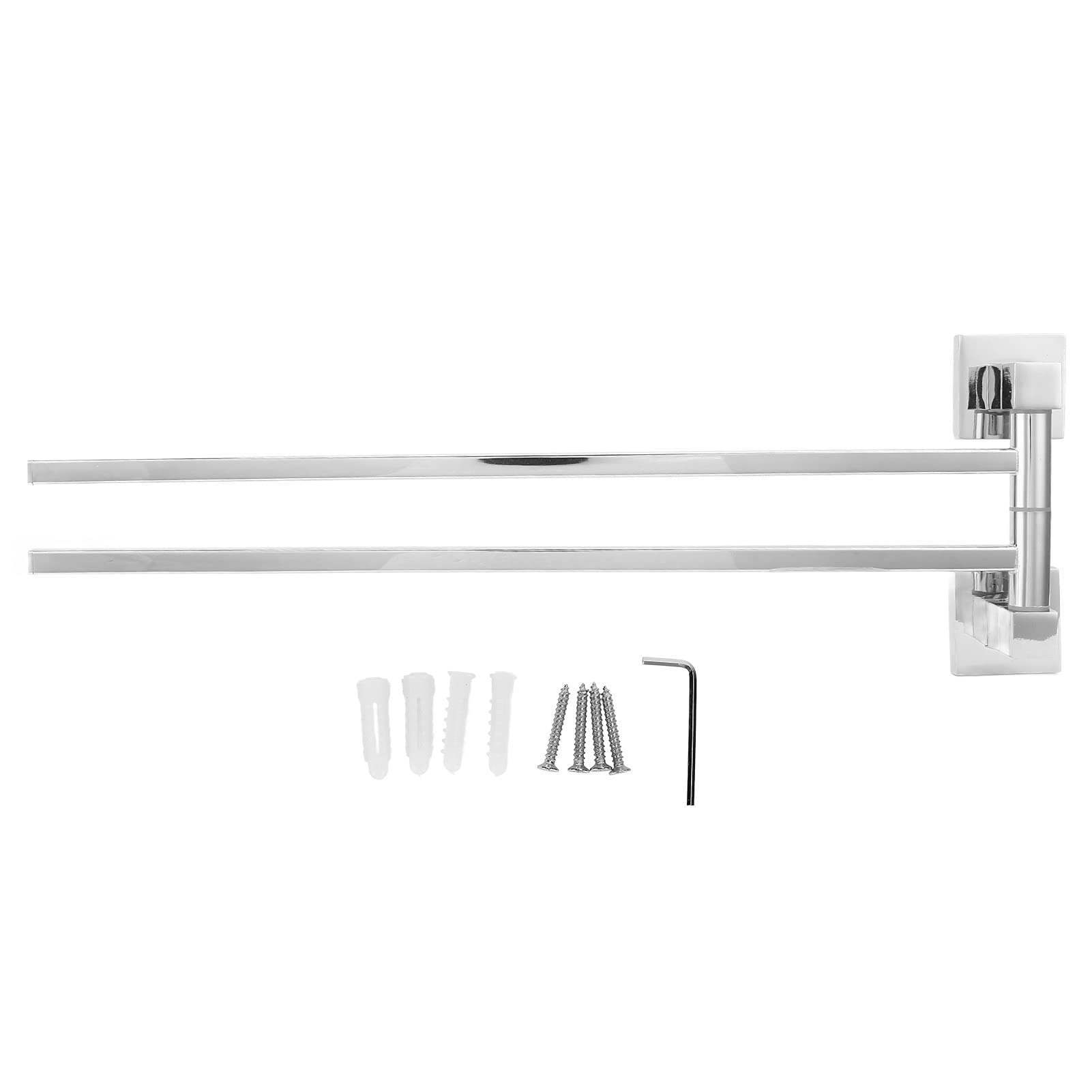 Stainless Steel 180° Rotatable Wall-Mounted Towel Rack - Chrome Plated Bathroom & Kitchen Organizer for Towels, Bathrobes & Wine Storage - Perfect for Small Spaces & Home Organization