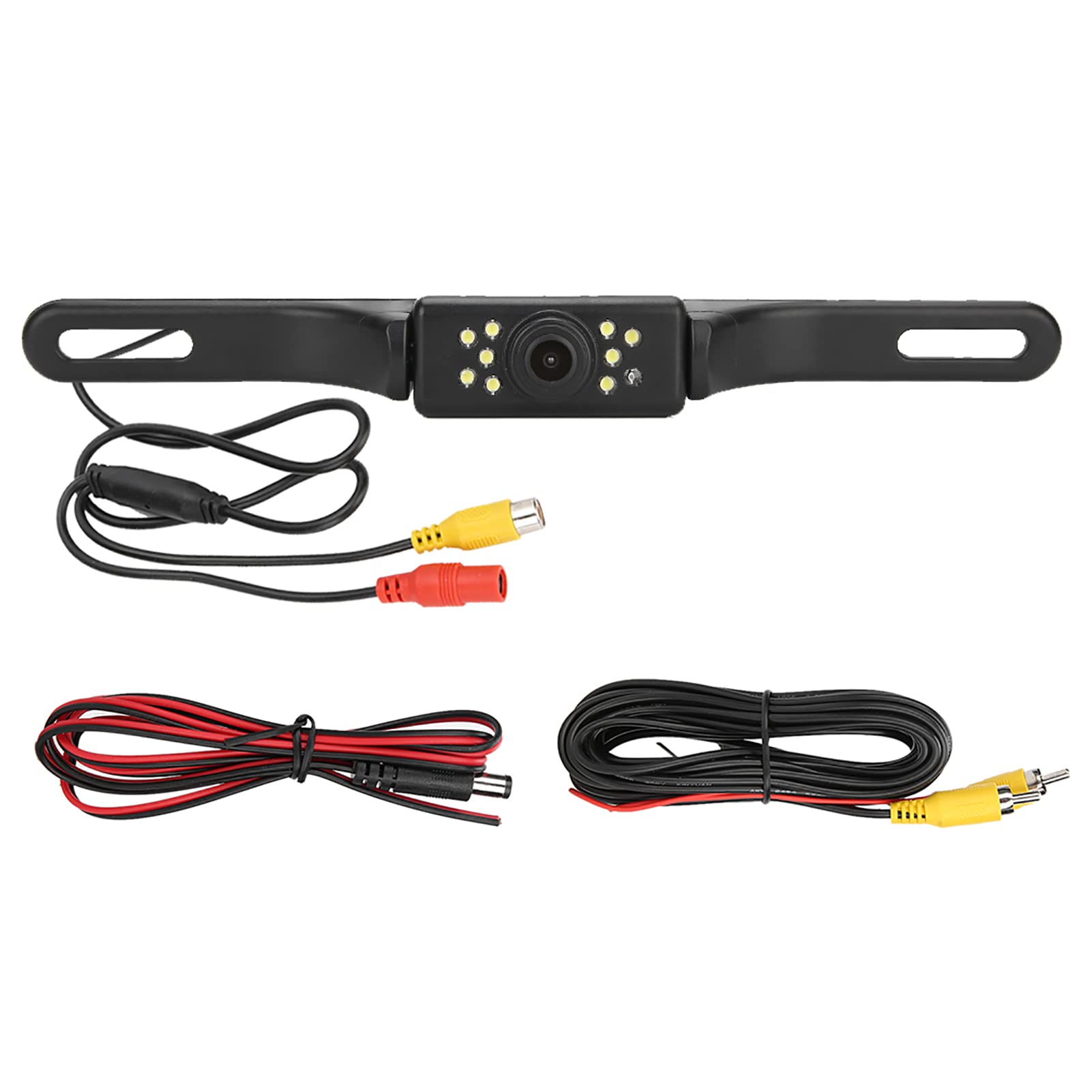 9LEDs License Plate Rear View Camera - IP67 Waterproof, Wide Angle, Night Vision for Car Reverse Monitoring - Perfect for Parking Assistance & Vehicle Safety