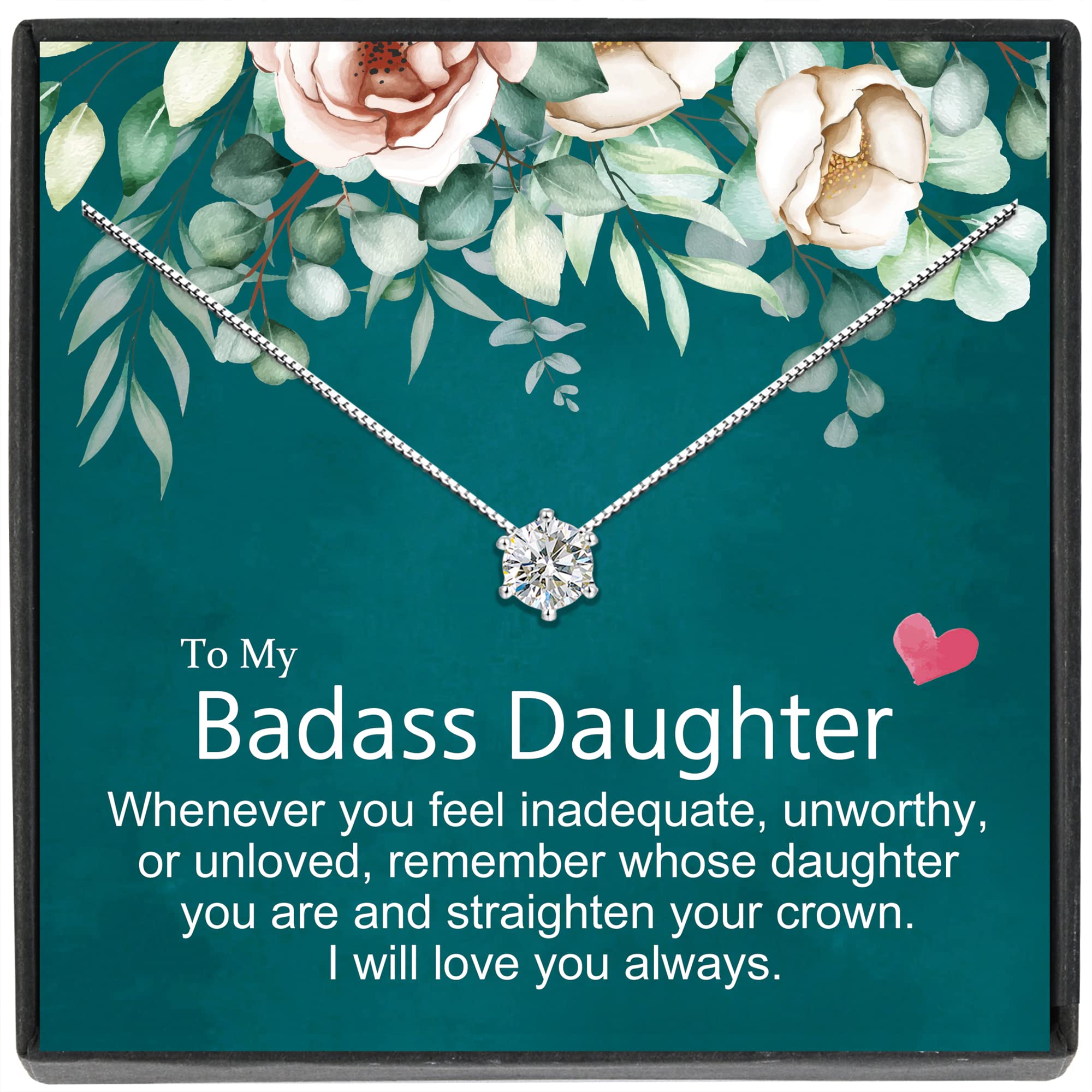 Sterling Silver Cubic Zirconia Necklace for Women - Elegant Birthday, Christmas & Mother's Day Jewelry Gift for Mom - Perfect for Special Occasions & Everyday Wear