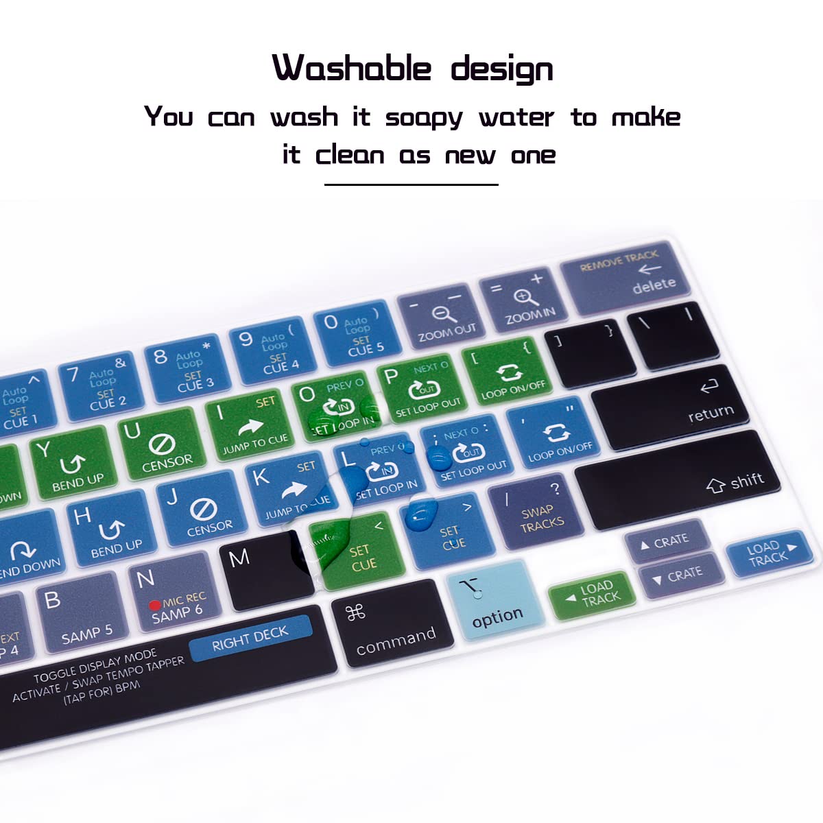 HRH Serato DJ Shortcuts Silicone Keyboard Cover for MacBook Pro 13