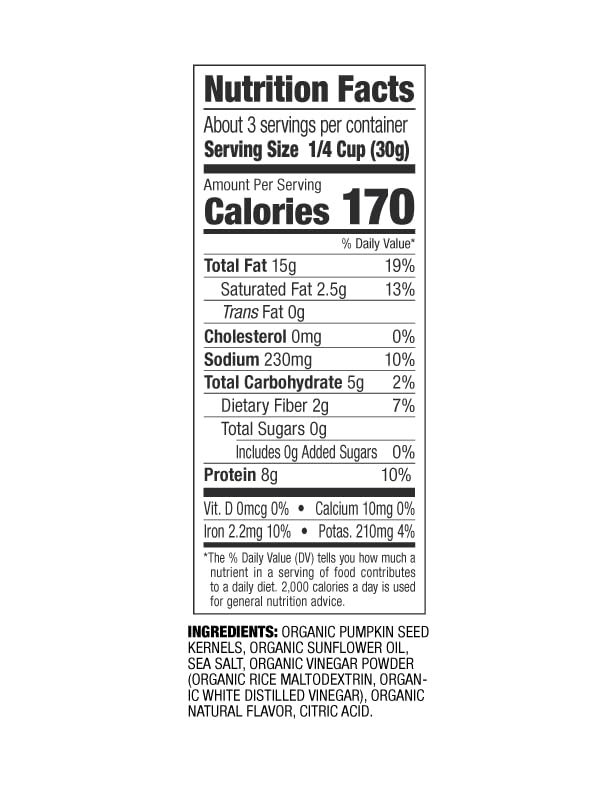 Top Fox Organic Pop-Roasted Pumpkin Seeds - Healthy Protein Snacks | Gluten Free, Keto & Vegan Friendly (Salt & Vinegar Flavor, 3.5oz - 6 Pack) - Perfect for On-the-Go Snacking, Workout Fuel & Healthy Office Treats