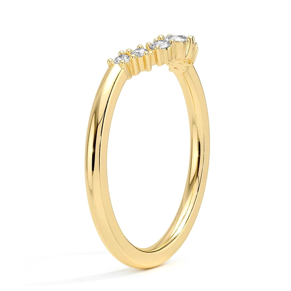 Lab Grown Diamond Crescent Ring - 14K Gold Graduated Stackable Ring for Women | Perfect for Bridal, Anniversary & Everyday Elegance