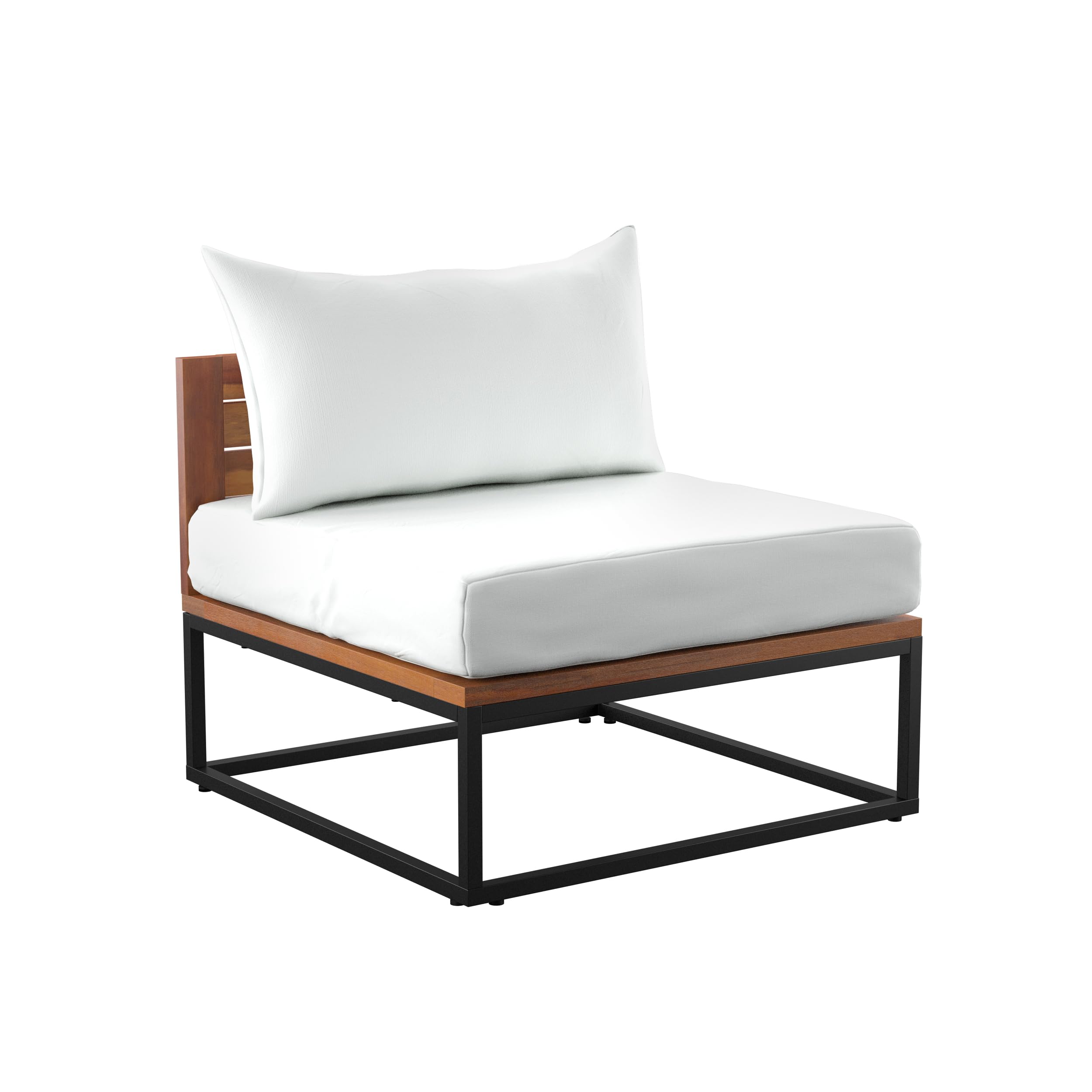SEI Furniture Taradale Outdoor Patio Chair with Cushion - Weather-Resistant White Wicker Lounge Chair for Garden, Poolside, Deck & Backyard Relaxation