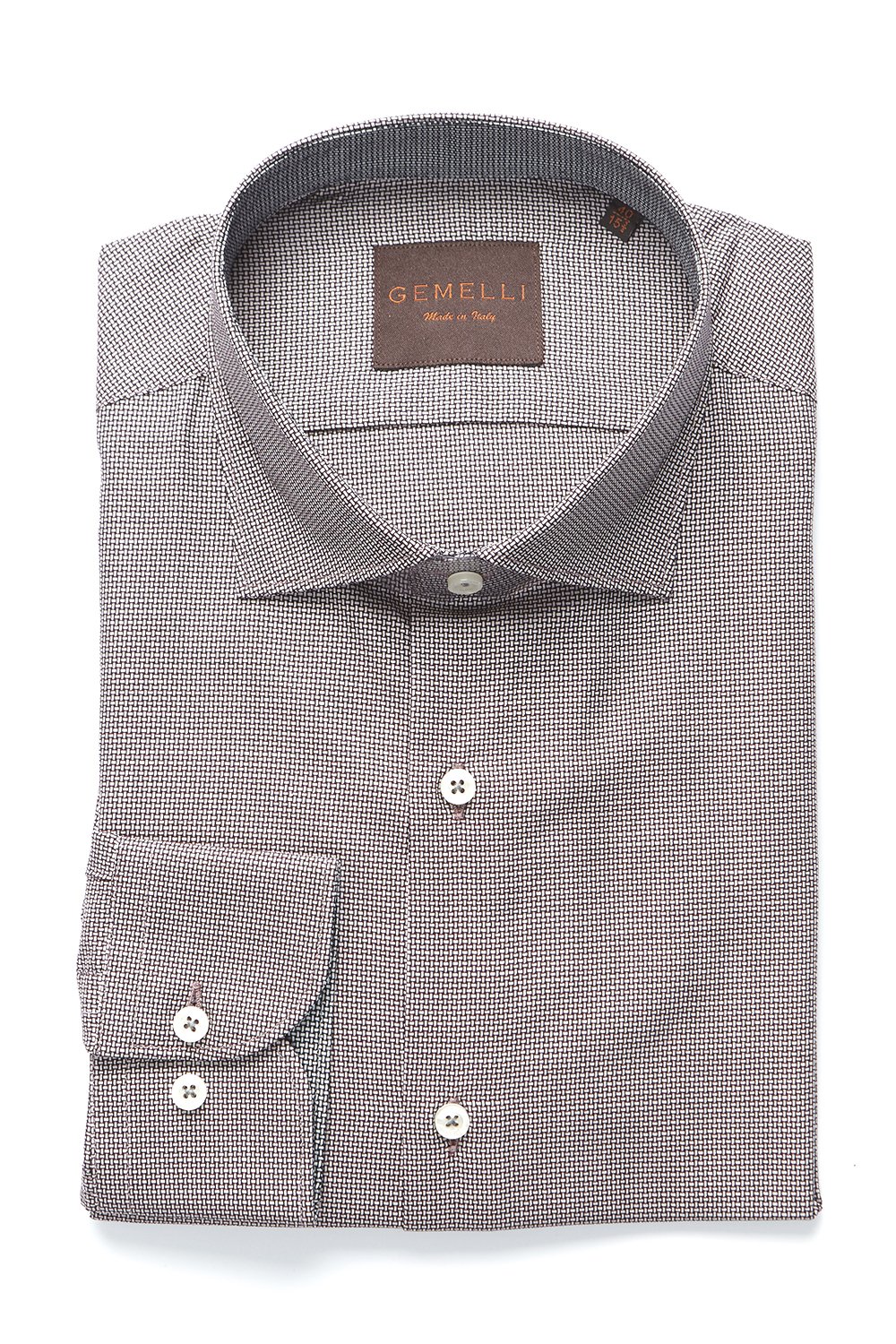 Premium Slim Fit Men's Dress Shirt - 100% Italian Cotton Long Sleeve Maroon Basket Weave with Black Trim | Formal Office Wear & Business Attire for Professional Occasions